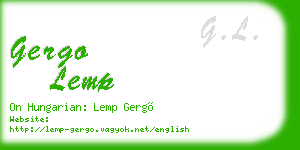 gergo lemp business card